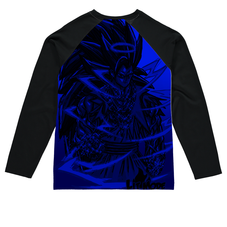 Lit Mode Saiyan test Sublimation Baseball Long Sleeve T-Shirt