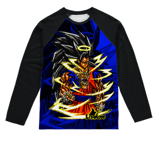 Lit Mode Saiyan test Sublimation Baseball Long Sleeve T-Shirt